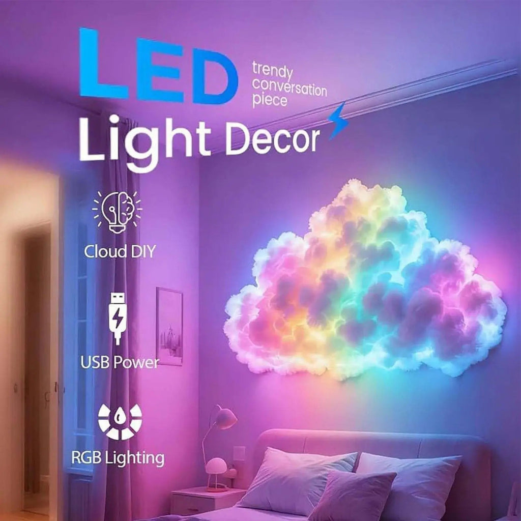 3D Thunder Cloud Lamp – USB LED Night Light with Music Rhythm - Artículos HE
