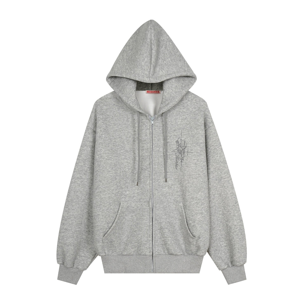 Graffiti Print Oversized Hooded Open Front Sweatshirt Jacket with Back Sequin Wings Unisex Casual - Artículos HE