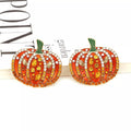 Halloween Pumpkin Rhinestone Stud Earrings - Artículos HE