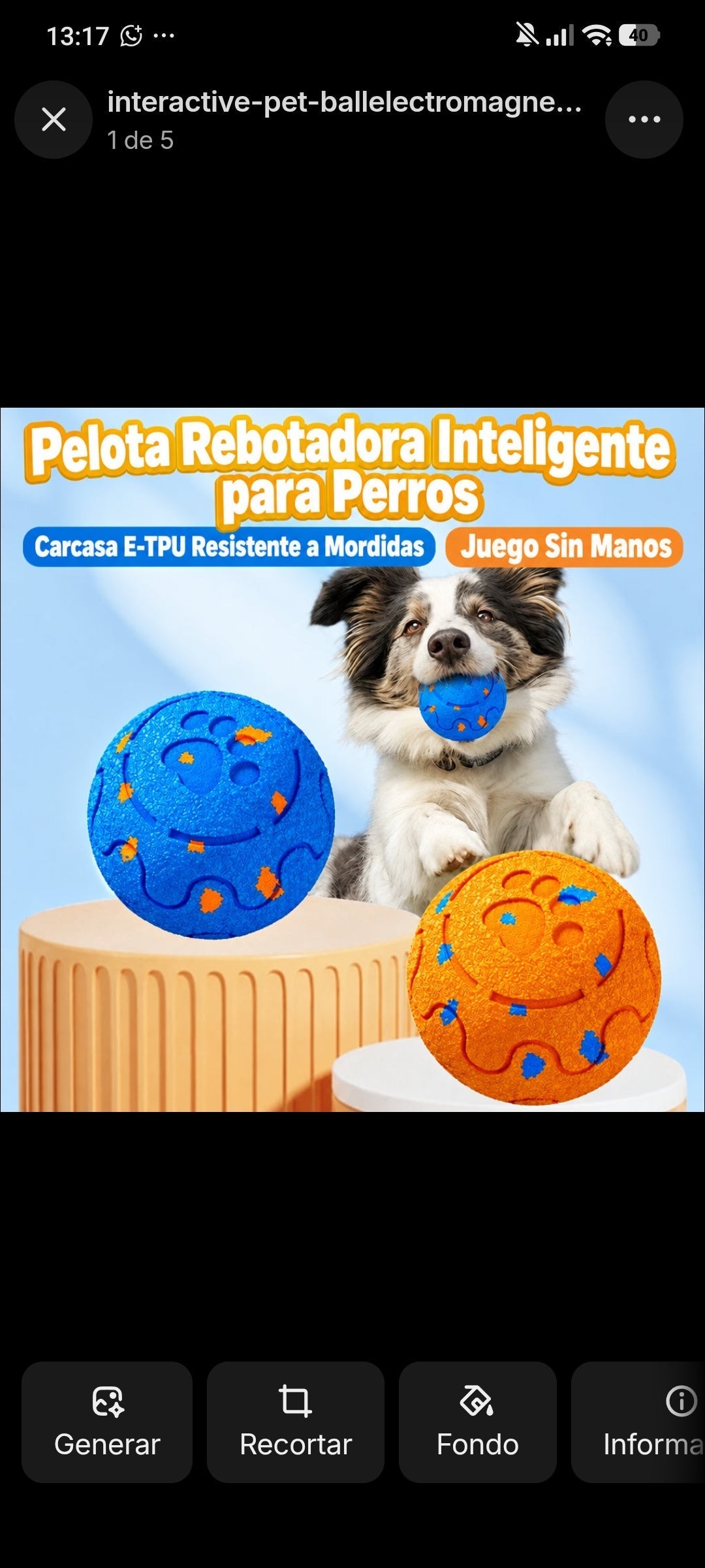 Pelota Inteligente Interactiva para Mascotas – Movimiento Automático