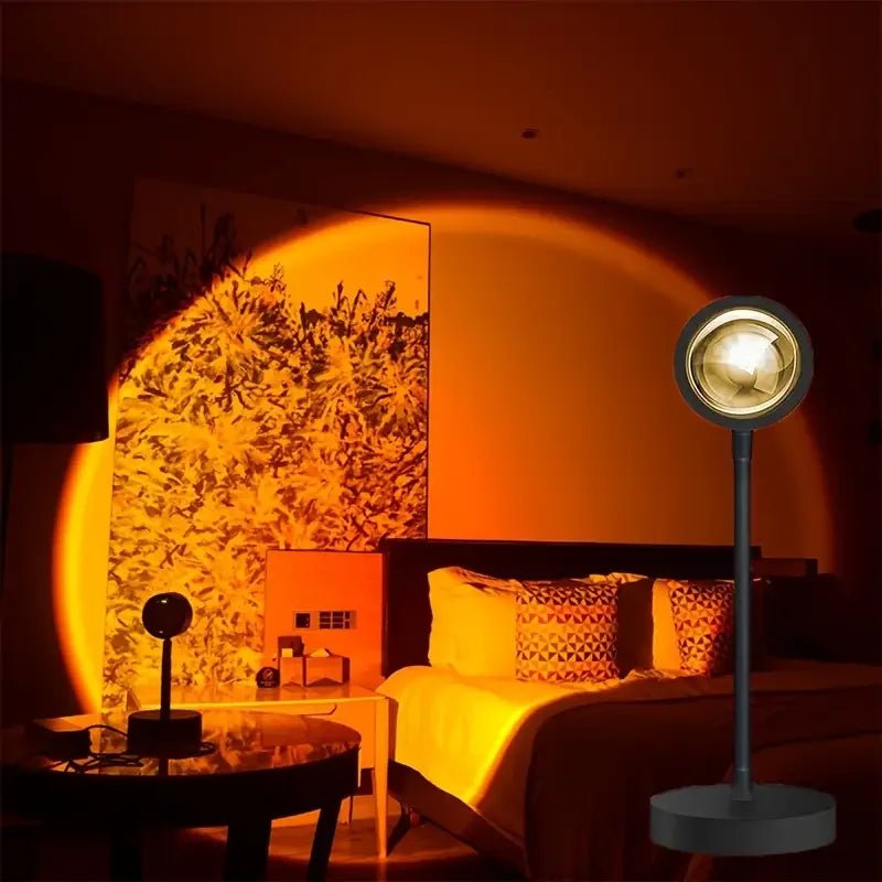 Warm Sunset Projection Lamp – Adjustable Stand & LED Atmosphere Light - Artículos HE