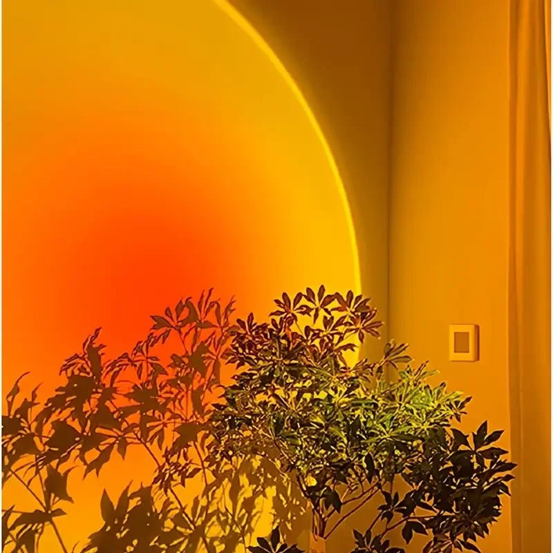 Warm Sunset Projection Lamp – Adjustable Stand & LED Atmosphere Light - Artículos HE